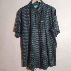 Dixxon Shirt Mens Extra Large Black Green Party Hammer Short Sleeve Button Up